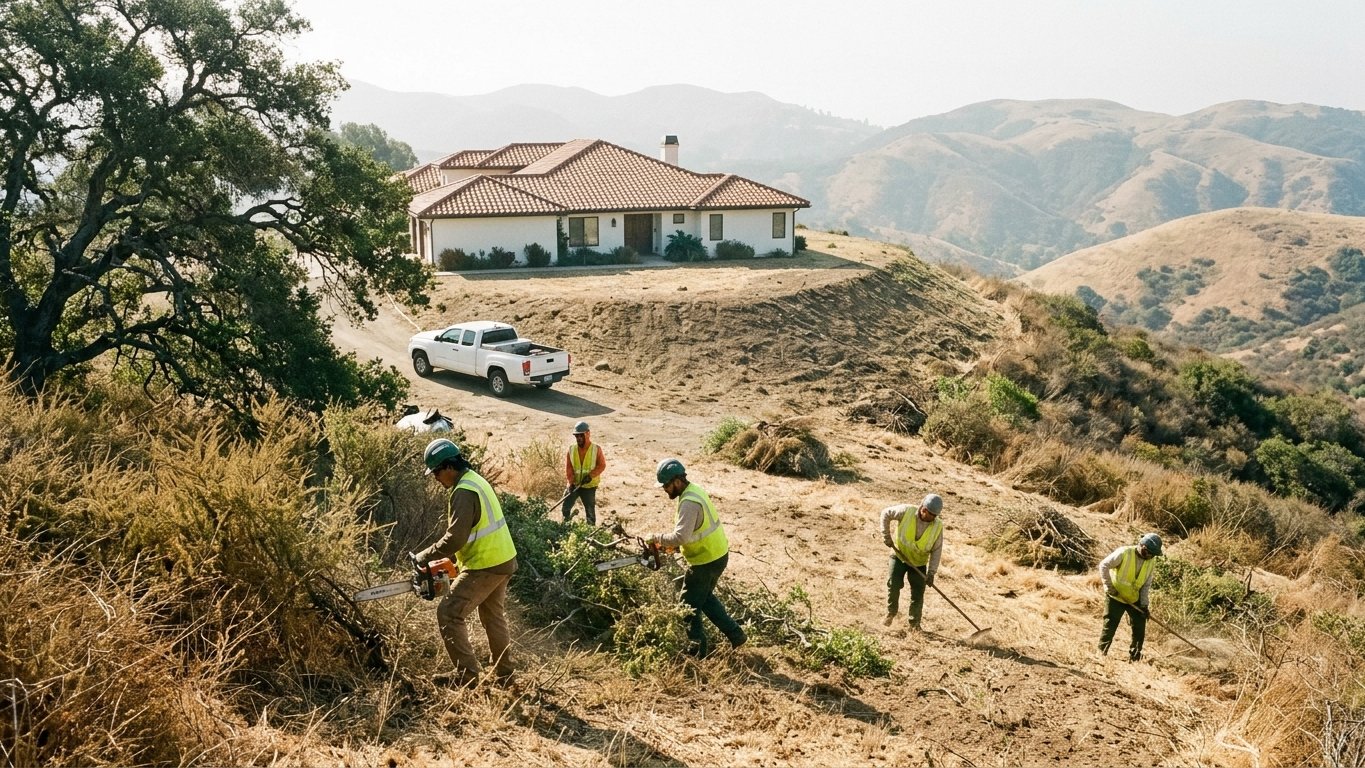 Brush Clearing & Defensible Space work on a Los Angeles property